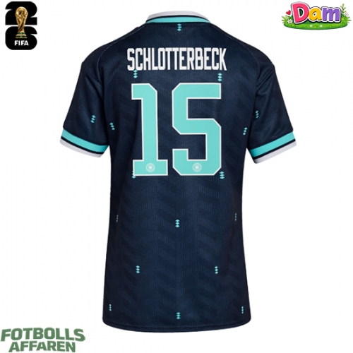 Tyskland Nico Schlotterbeck #15 Bortatröja Kvinnor VM 2026 Kortärmad